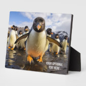 Coole Pinguine im benutzerdefinierten Text Fotoplatte (Seite)