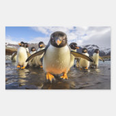 Coole Pinguine Rechteckiger Aufkleber (Vorderseite)