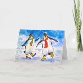 Coole Pinguine Weihnachtskarte Karte