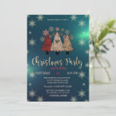 Coole Pinienbäume, Grünes Party Einladung (Stehend Vorderseite)