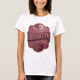 Coole Pink BROOKLYN Zitat-Shirt T-Shirt