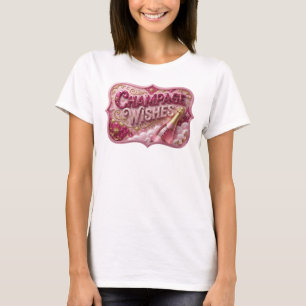 Coole Pink CHAMPAGNER-WÜNSCHE Schrift T-Shirt