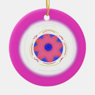 Coole Pink Frisbee Keramik Ornament