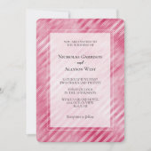 Coole Pink Glam Streifen Hochzeit Einladung (Vorderseite)
