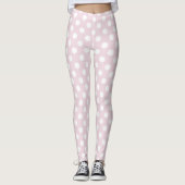 coole Pink-Weiß-Polka-Punktmuster-Design Leggings (Vorderseite)