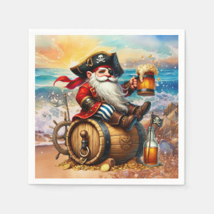 Coole Pirate trinken Bier Bar man Höhle Serviette