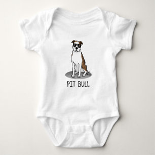 Coole Pit Bull und Sonnenbrille (lt brindle white Baby Strampler