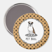Coole Pit Bull und Sonnenbrille (lt brindle white  Magnet (Vorderseite/Rückseite)