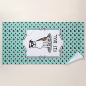 Coole Pit Bull und Sonnenbrille (lt brindle white Strandtuch (Vorderseite)