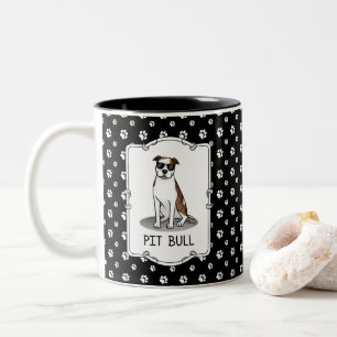 Coole Pit Bull und Sonnenbrille (lt brindle white Zweifarbige Tasse