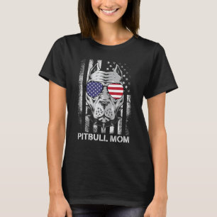 Coole Pitbull-Mutter Familie USA Amerikanische Fla T-Shirt