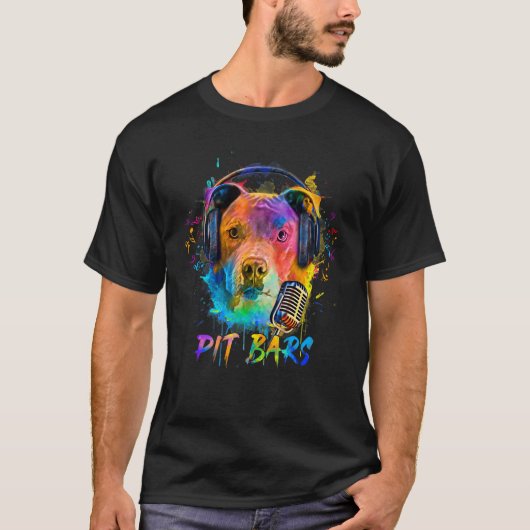 Coole Pitbull Rapper Dog Music Fans T-Shirt (Vorderseite)