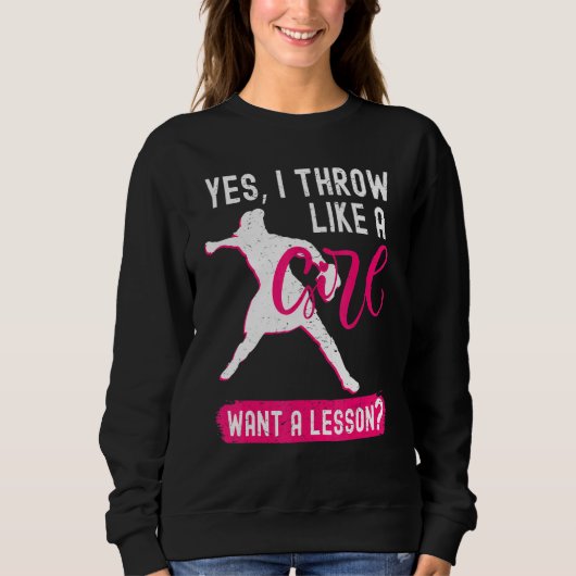 Coole Pitcher Softball Für Spielerinnen Mädchen Sweatshirt (Vorderseite)
