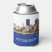 Coole Pittsburgh Skyline-Computerdarstellung Dosenkühler (Kanne Rückseite)