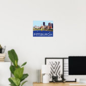 Coole Pittsburgh Skyline-Computerdarstellung Poster (Heimbüro)
