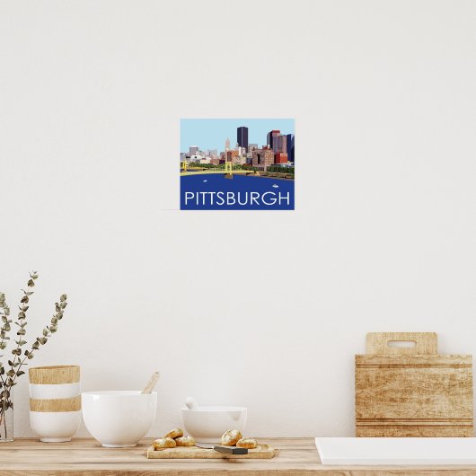 Coole Pittsburgh Skyline-Computerdarstellung Poster (Küche)
