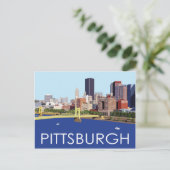 Coole Pittsburgh Skyline-Computerillustration Postkarte (Stehend Vorderseite)