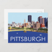 Coole Pittsburgh Skyline-Computerillustration Postkarte (Vorne/Hinten)