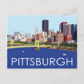 Coole Pittsburgh Skyline-Computerillustration Postkarte (Vorderseite)