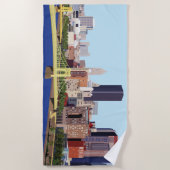 Coole Pittsburgh Skyline-Computerillustration Strandtuch (Vorderseite)