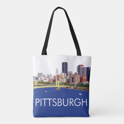 Coole Pittsburgh Skyline-Computerillustration Tasche (Rückseite)