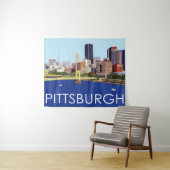 Coole Pittsburgh Skyline-Computerillustration Wandteppich (Beispiel (Horizontal))