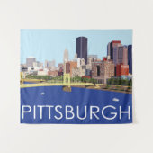 Coole Pittsburgh Skyline-Computerillustration Wandteppich (Vorderseite (Horizontal))
