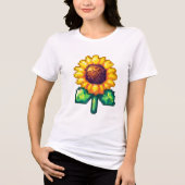 Coole Pixel Art Sonnenblume Tri-Blend Shirt (Vorderseite)