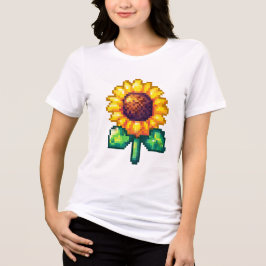 Coole Pixel Art Sonnenblume Tri-Blend Shirt