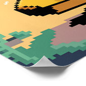 Coole Pixel Banana im Urlaub Poster (Ecke)