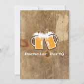 Coole Pixel Beers & Wood Bachelor Party Einladung (Rückseite)