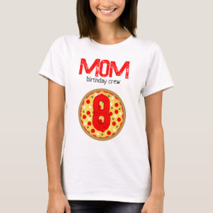 Coole Pizza Party Kindergeburtstag Crew Mama T-Shirt
