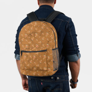 Coole Pizza-Scheiben vintage braunes Muster Bedruckter Rucksack