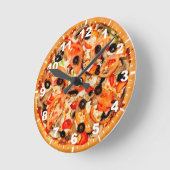 Coole Pizza-Textur Runde Wanduhr (Winkel)