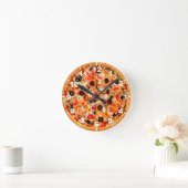 Coole Pizza-Textur Runde Wanduhr (Zuhause)