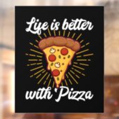 coole Pizzafreunde Geschäftsleute Fensteraufkleber (Blatt 2)