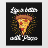 coole Pizzafreunde Geschäftsleute Fensteraufkleber (Blatt)