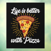 coole Pizzafreunde Geschäftsleute Fensteraufkleber (Blatt 3)