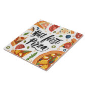 coole Pizzaliebhaber Grafik und Wortkunst Fliese (Seite)