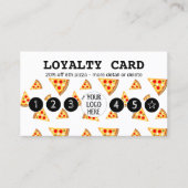 Coole Pizzas-Scheiben Pizzeria Ihr Logo weiß Treuekarte (Vorderseite)