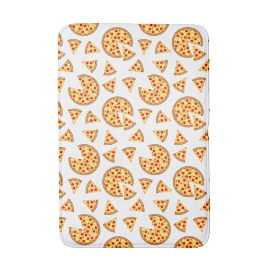 Coole Pizzas und Schnitte auf Weiß Badematte (Vorderseite Vertikal)