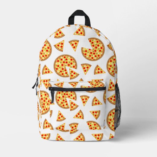 Coole Pizzas und Schnitte auf Weiß Bedruckter Rucksack (Vorderseite)