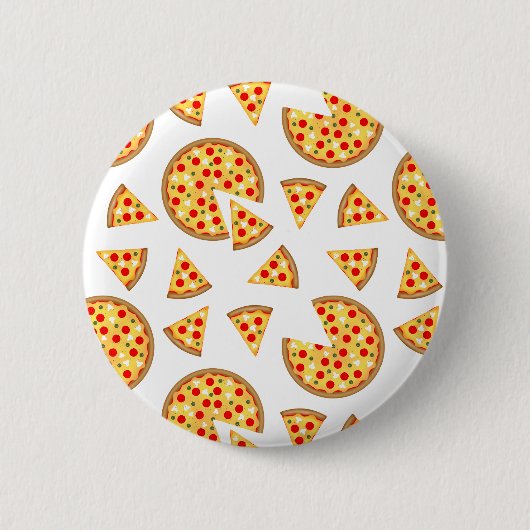 Coole Pizzas und Schnitte auf Weiß Button (Vorderseite)