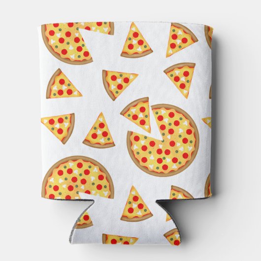 Coole Pizzas und Schnitte auf Weiß Dosenkühler (Rückseite)