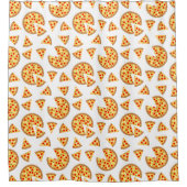 Coole Pizzas und Schnitte auf Weiß Duschvorhang (Vorderseite)