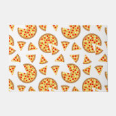 Coole Pizzas und Schnitte auf Weiß Fußmatte (Vorderseite)