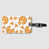 Coole Pizzas und Schnitte auf Weiß Gepäckanhänger (Vorderseite (Horizontal))