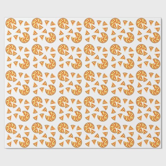 Coole Pizzas und Schnitte auf Weiß Geschenkpapier (Flach)