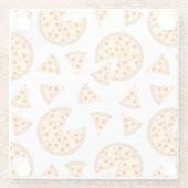 Coole Pizzas und Schnitte auf Weiß Glasuntersetzer (Rückseite)