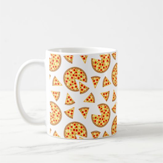 Coole Pizzas und Schnitte auf Weiß Kaffeetasse (Links)